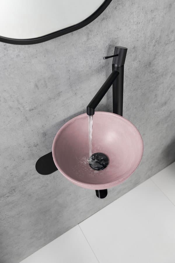 TETRIS umywalka i wspornik z otworem na baterię po prawej stronie, czarny mat