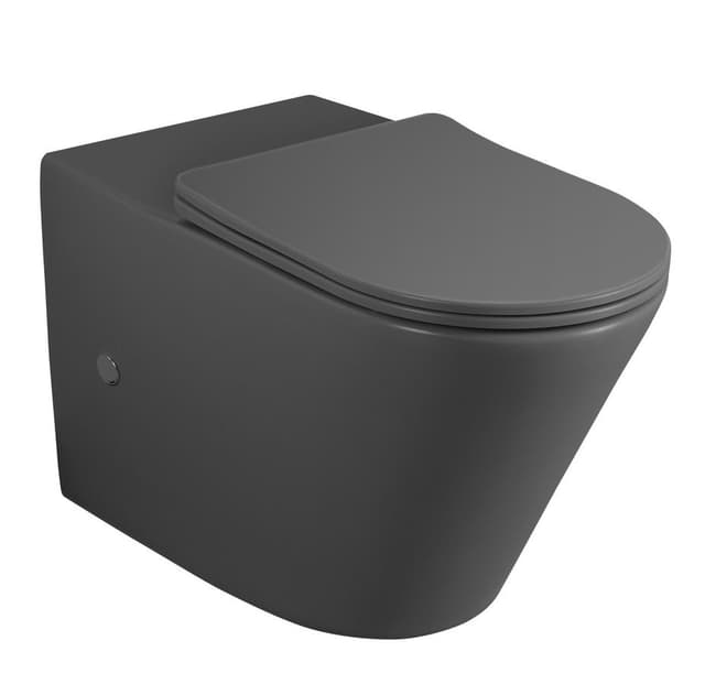 PACO RIMLESS misa do kompaktu WC, odpływ poziomy/pionowy, szary mat