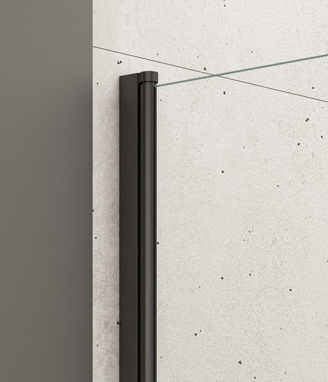 WILA parawan wannowy 900x1400 mm, składany, czarny, szkło czyste