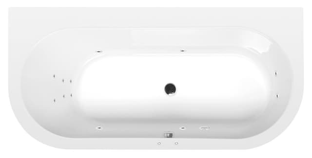 ASTRA B wanna z hydromasażem, 165x75x48cm, Attraction Hydro, chrom