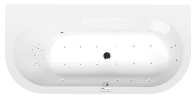 ASTRA B wanna z hydromasażem, 165x75x48cm, Highline Hydro-Air, chrom