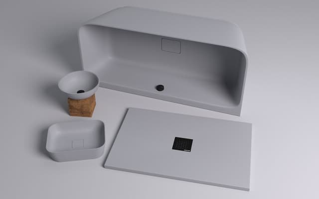 SKYLLA wanna wolnostojąca przyscienna 169x75x60cm, kompozyt, szary mat