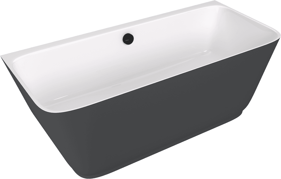 SKYLLA wanna wolnostojąca przyścienna 169x75x60cm, kompozyt, biały/antracyt mat