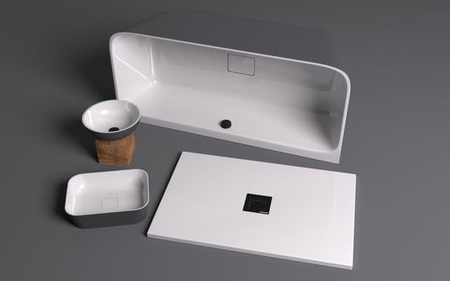 SKYLLA wanna wolnostojąca przyścienna 169x75x60cm, kompozyt, biały/antracyt mat