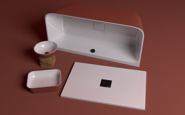 SKYLLA wanna wolnostojąca przyścienna 169x75x60cm, kompozyt, biały/ brązowy mat