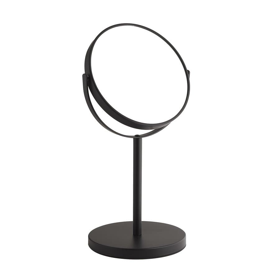 ANNA lusterko kosmetyczne stojące, średnica 163mm, dwustronne, czarny mat