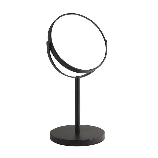 ANNA lusterko kosmetyczne stojące, średnica 163mm, dwustronne, czarny mat