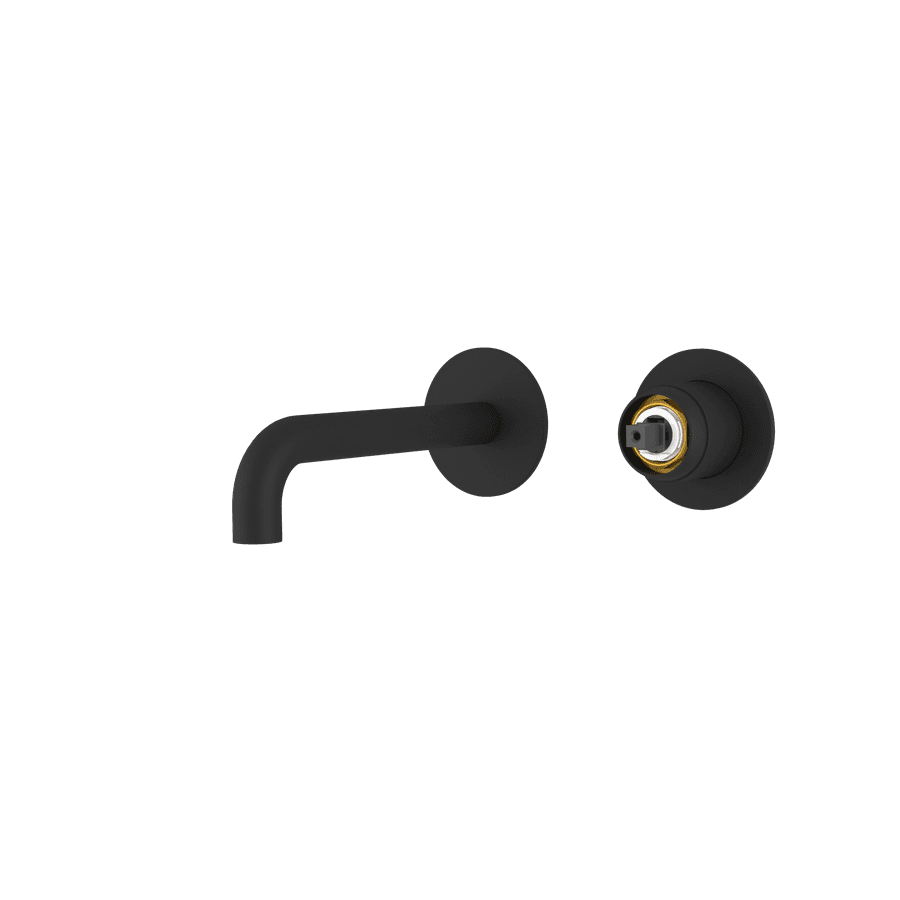 ULTRAMIX korpus baterii podtynkowej umywalkowej 2-elementowej, główka wylewki 16cm, czarny mat