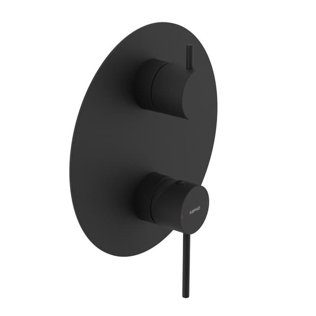 ULTRAMIX bateria prysznicowa podtynkowa, 2 wyjścia, obrotowy przełącznik, czarny mat