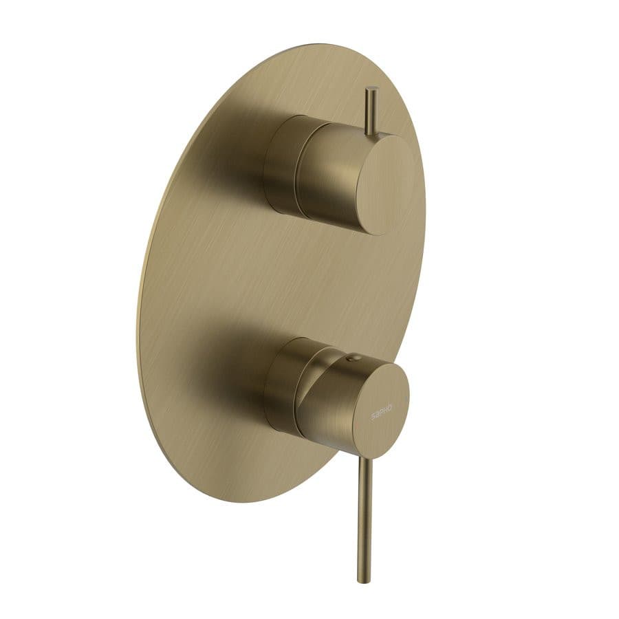 ULTRAMIX bateria prysznicowa podtynkowa, 3 wyjścia, obrotowy przełącznik, złoto mat