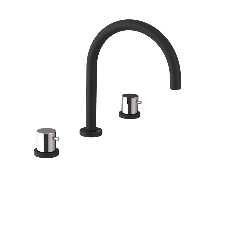 ULTRAMIX trzyelementowa bateria umywalkowa bez odpływu, czarny mat/chrom