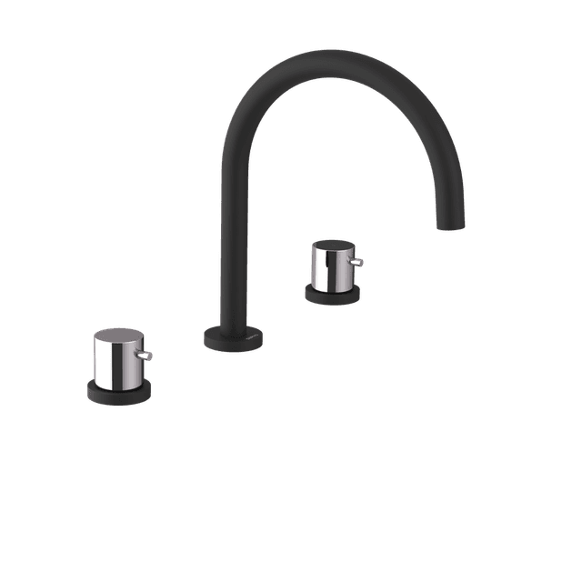 ULTRAMIX trzyelementowa bateria umywalkowa bez odpływu, czarny mat/chrom