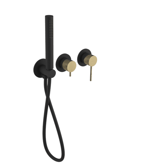 ULTRAMIX podtynkowa bateria prysznicowa, 2 funkcje, czarny mat/złoto mat