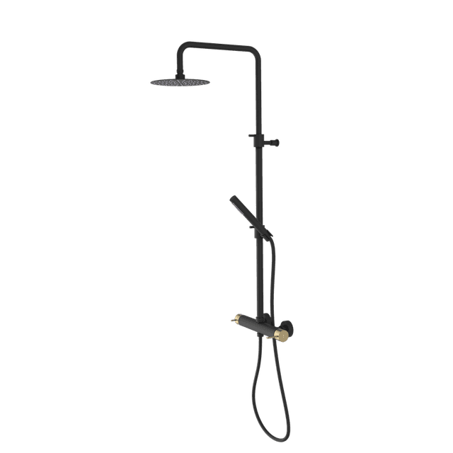 ULTRAMIX zestaw prysznicowy z baterią dźwigniową, czarny mat/złoto mat