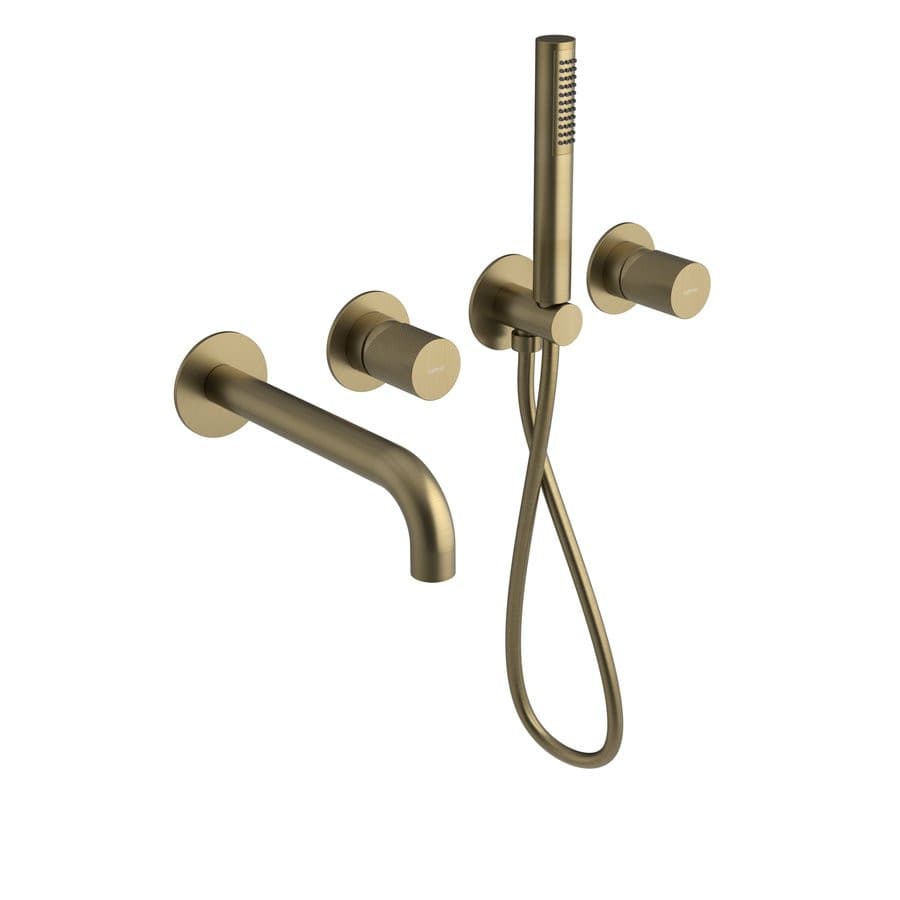 ULTRATAP bateria wannowa podtynkowa, kompletna, 2 wyjścia, złoto mat