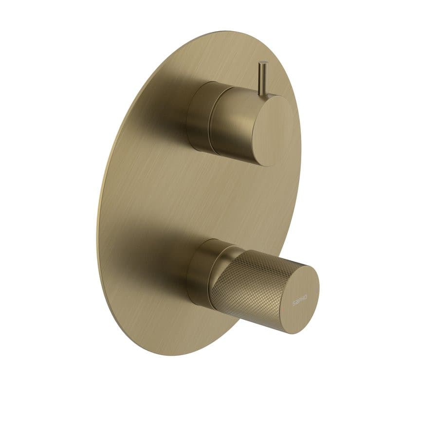 ULTRATAP bateria prysznicowa podtynkowa, 2 wyjścia, obrotowy przełącznik, złoto mat