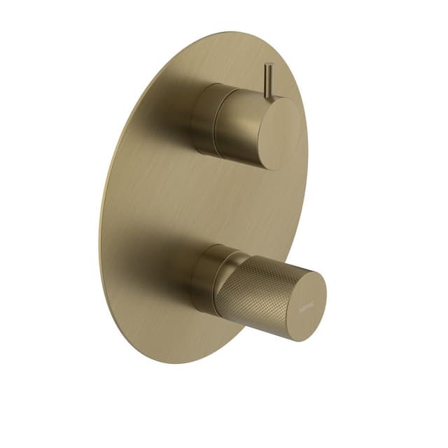 ULTRATAP bateria prysznicowa podtynkowa, 2 wyjścia, obrotowy przełącznik, złoto mat