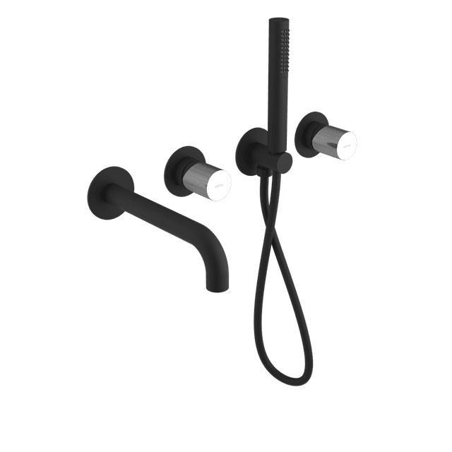 ULTRATAP bateria wannowa podtynkowa, kompletna, 2 wyjścia, czarny mat/chrom