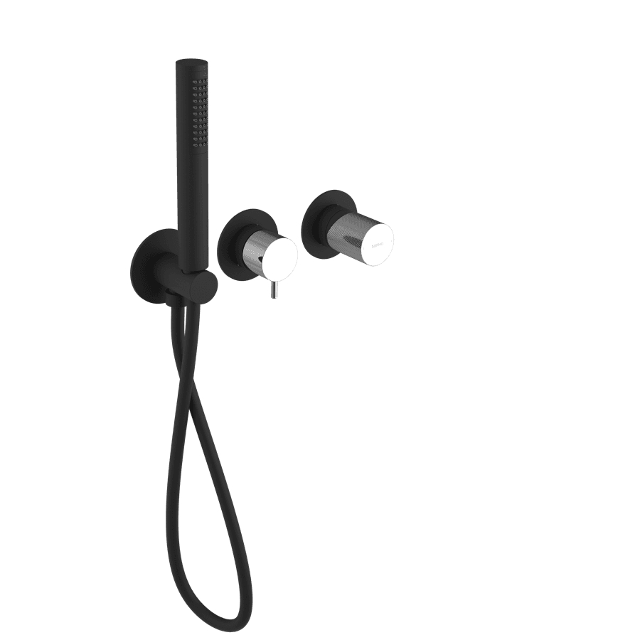 ULTRATAP podtynkowa bateria prysznicowa, 2 funkcje, czarny mat/chrom