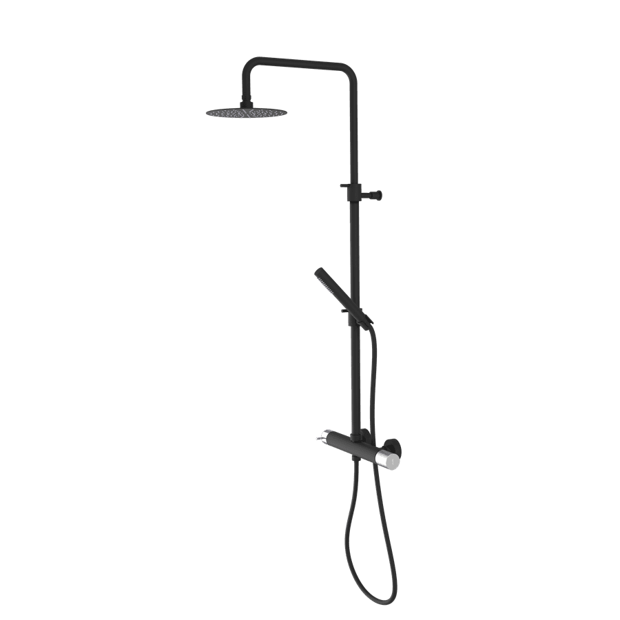 ULTRATAP zestaw prysznicowy z baterią dźwigniową, czarny mat/chrom