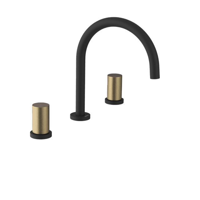 ULTRATAP trzyelementowa bateria umywalkowa, czarny mat/złoto mat