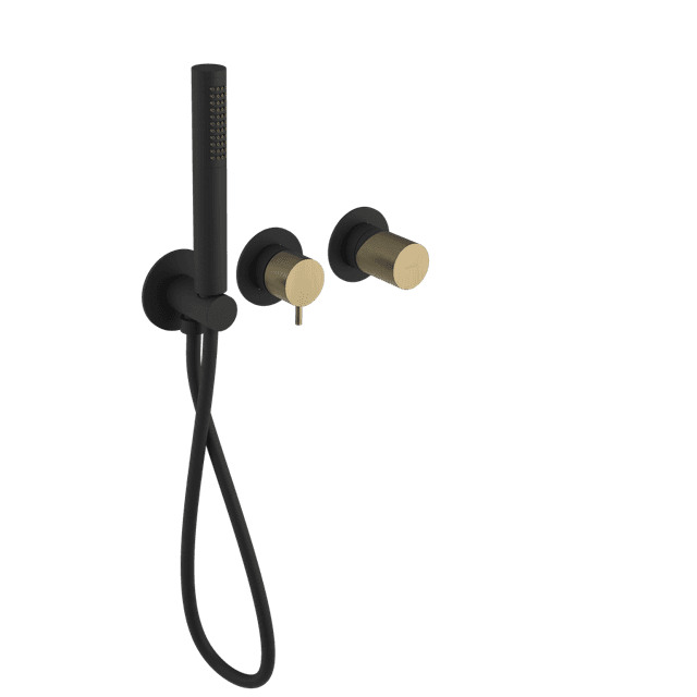 ULTRATAP podtynkowa bateria prysznicowa, 2 funkcje, czarny mat/złoto mat