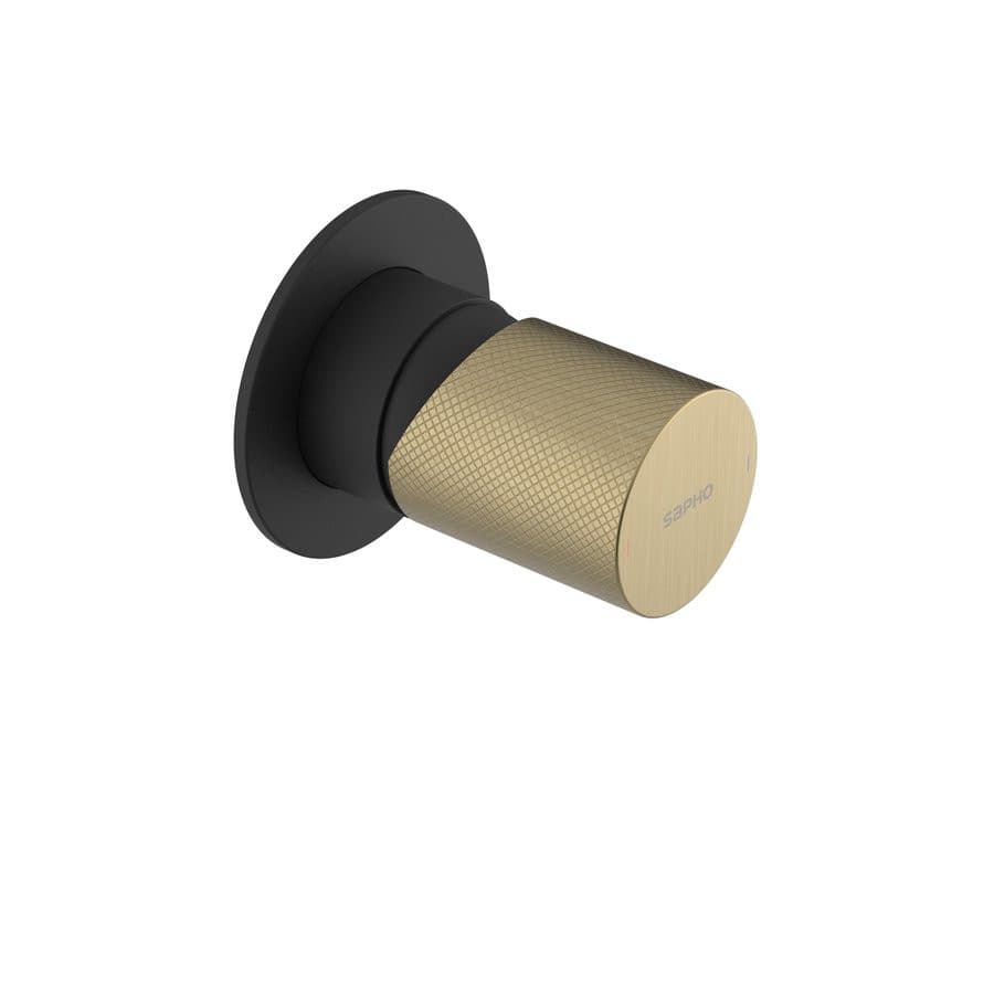 ULTRATAP bateria prysznicowa podtynkowa, 1 wyjście, czarny matt/złoto mat