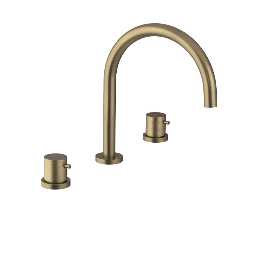 ULTRASAN trzyelementowa bateria umywalkowa bez odpływu, złoto mat