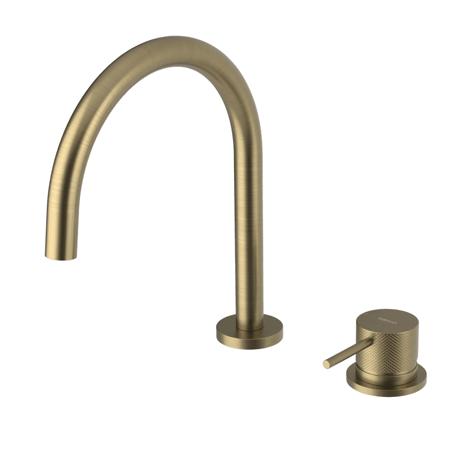 ULTRASAN dwuelementowa bateria umywalkowa bez odpływu, złoto mat