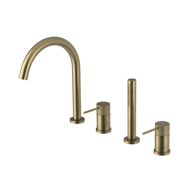 ULTRASAN čtyřprvková baterie na okraj vany, zlato mat 4-otworowa bateria wannowa na brzeg wanny, złoto mat