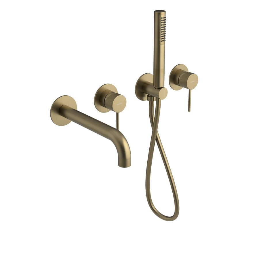 ULTRASAN bateria wannowa podtynkowa, kompletna, 2 wyjścia, złoto mat