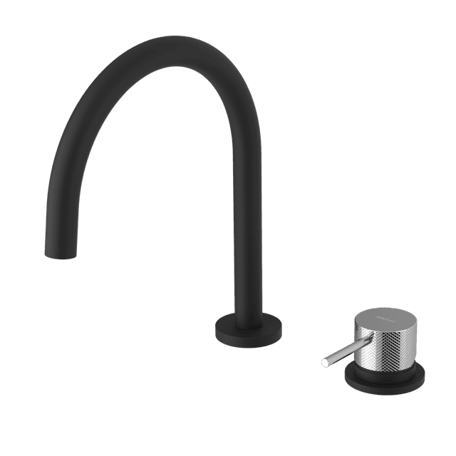 ULTRASAN dwuelementowa bateria umywalkowa bez odpływu, czarny mat/chrom