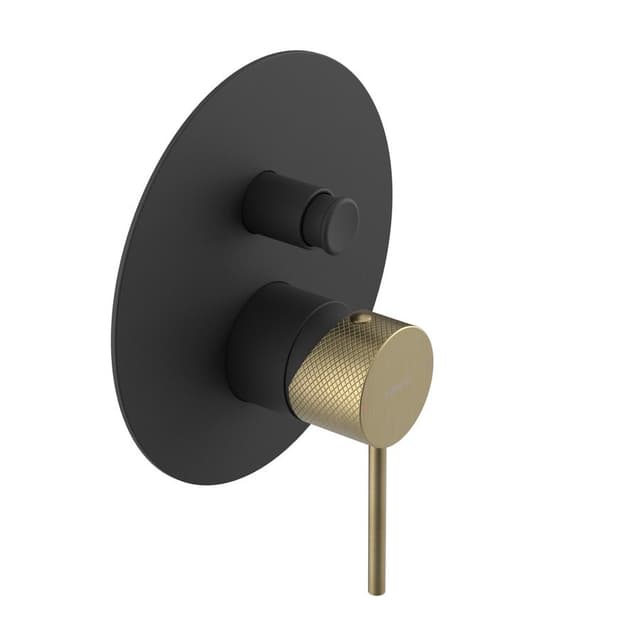 ULTRASAN bateria prysznicowa podtynkowa, 2 wyjście, czarny mat/złoty mat