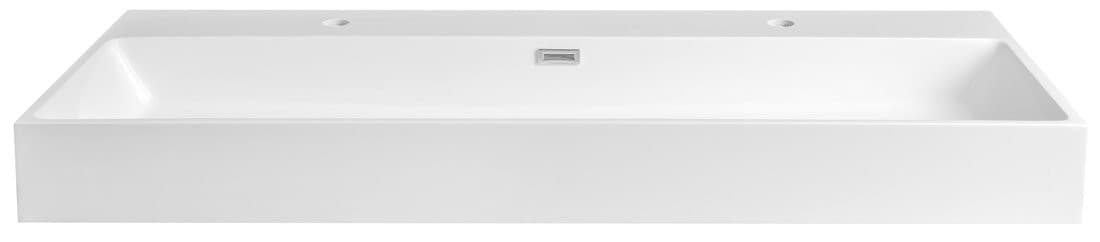 AQUATIC umywalka, odlew marmurowy, 120x46cm, 2 otwory na baterię, biały