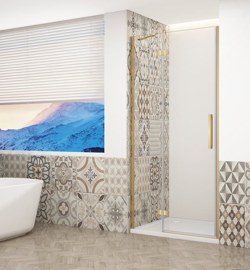 TRINITY GOLD drzwi prysznicowe do wnęki 1000 mm, szkło czyste, lewe