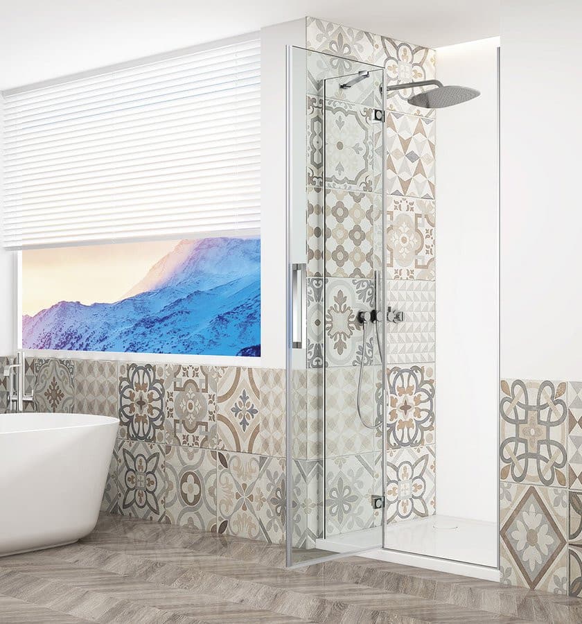 TRINITY CHROME drzwi prysznicowe do wnęki 1100 mm, szkło czyste, lewe