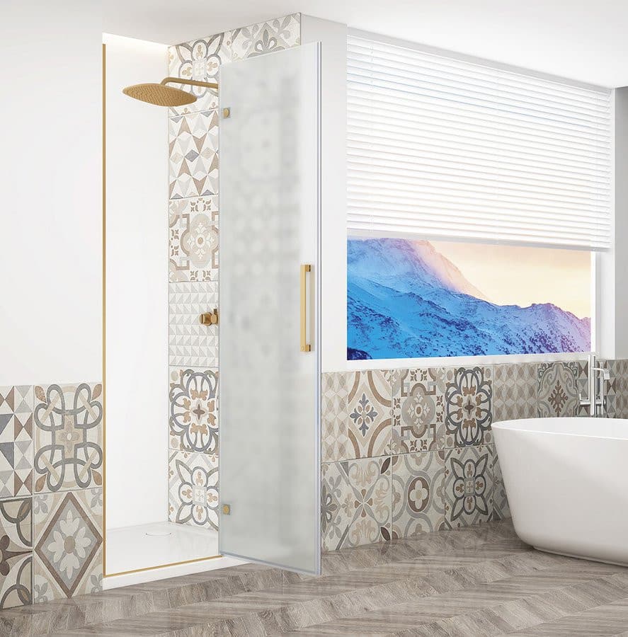 TRINITY GOLD drzwi prysznicowe do wnęki 1100 mm, szkło matowe, prawe