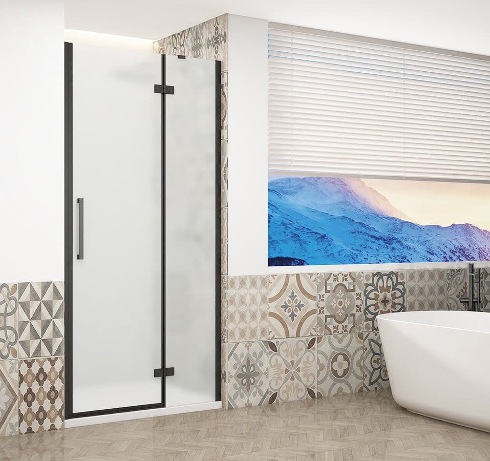 TRINITY BLACK drzwi prysznicowe do wnęki 1200 mm, szkło matowe, prawe