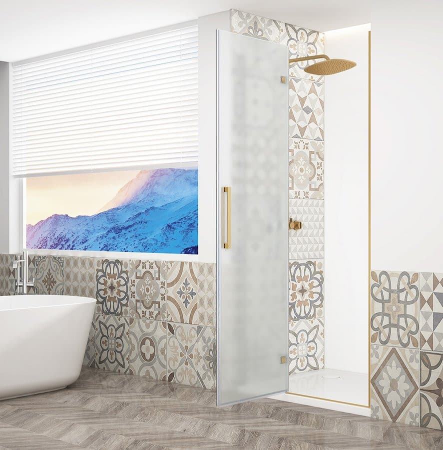 TRINITY GOLD drzwi prysznicowe do wnęki 800 mm, szkło matowe, lewe