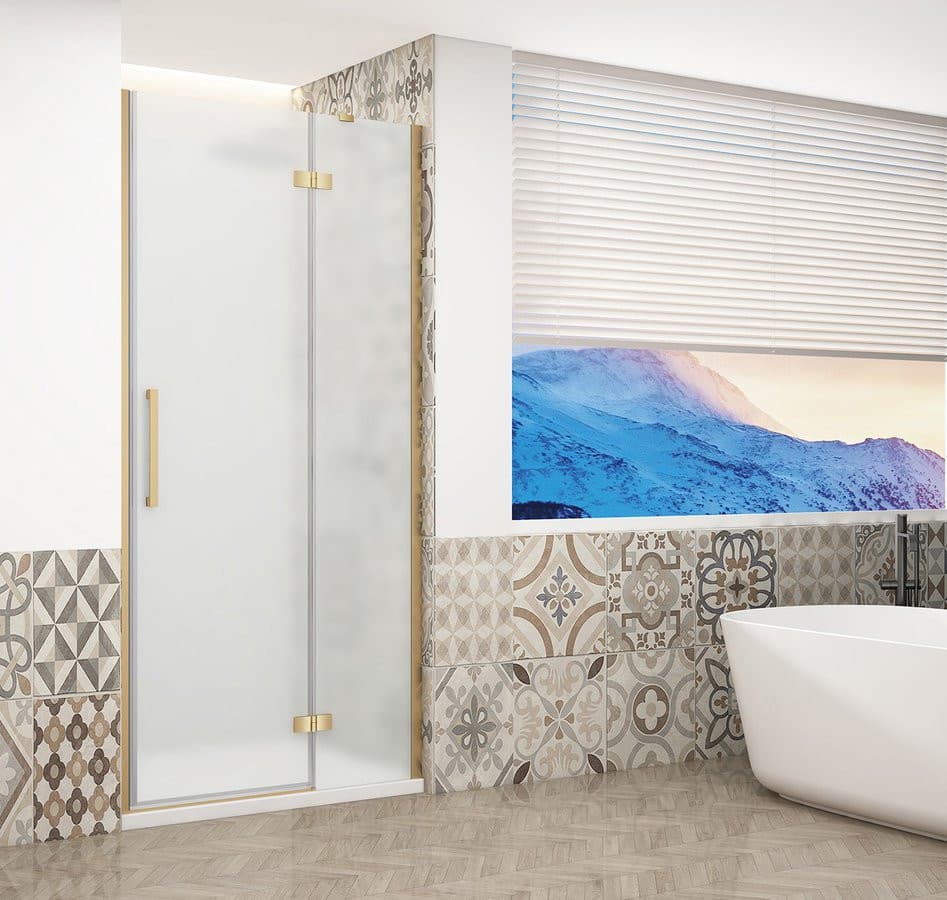 TRINITY GOLD drzwi prysznicowe do wnęki 800 mm, szkło matowe, prawe