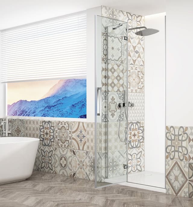 TRINITY CHROME drzwi prysznicowe do wnęki 900 mm, szkło czyste, lewe