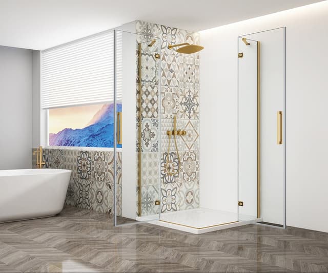 TRINITY GOLD MATT kabina prysznicowa 1200x900mm, wejście z rogu, szkło czyste