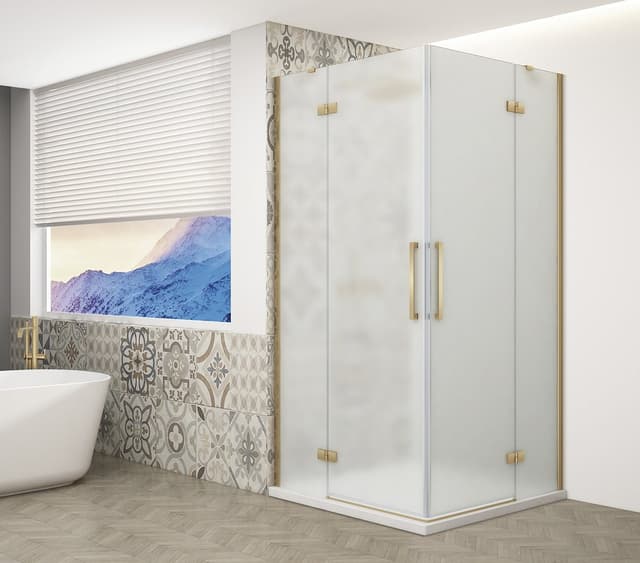 TRINITY GOLD MATT kabina prysznicowa 1200x900mm, wejście z rogu, szkło matowe