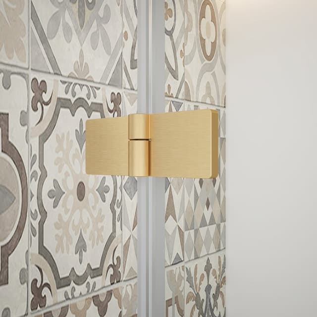 TRINITY GOLD MATT kabina prysznicowa półokrągła 900x900mm, szkło czyste, prawa