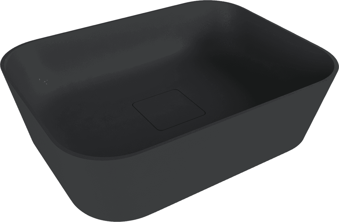 BANERA SQUARE umywalka kompozytowa nablatowa, 50x36cm, antracit mat