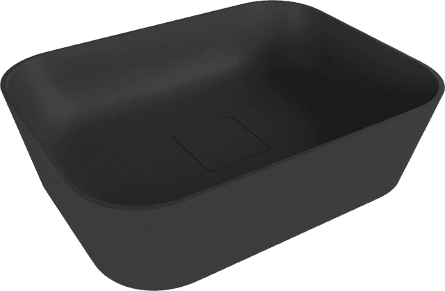 BANERA SQUARE umywalka kompozytowa nablatowa, 50x36cm, antracit mat