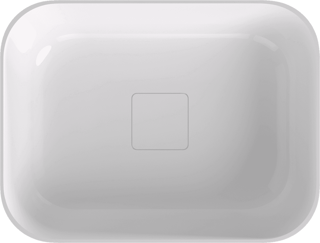 BANERA SQUARE umywalka kompozytowa nablatowa, 50x36cm, biały/brązowy mat