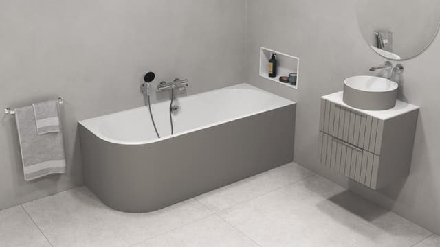 VIVA R MONOLITH wanna wolnostojąca przyścienna 180x75x60cm, biały/agila