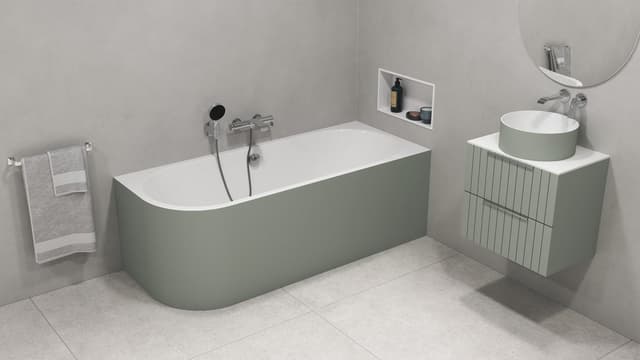 VIVA R MONOLITH wanna wolnostojąca przyścienna 180x75x60cm, biały/verde