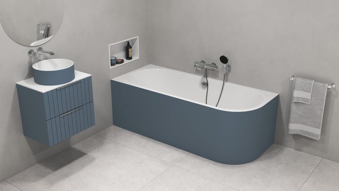 VIVA L MONOLITH wanna wolnostojąca przyścienna 170x75x60cm, biały/siena